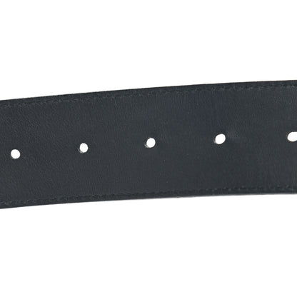 Gucci Textured Dollar Calfskin Nickel Double G 40mm Belt 80 32 Black 4 of 6