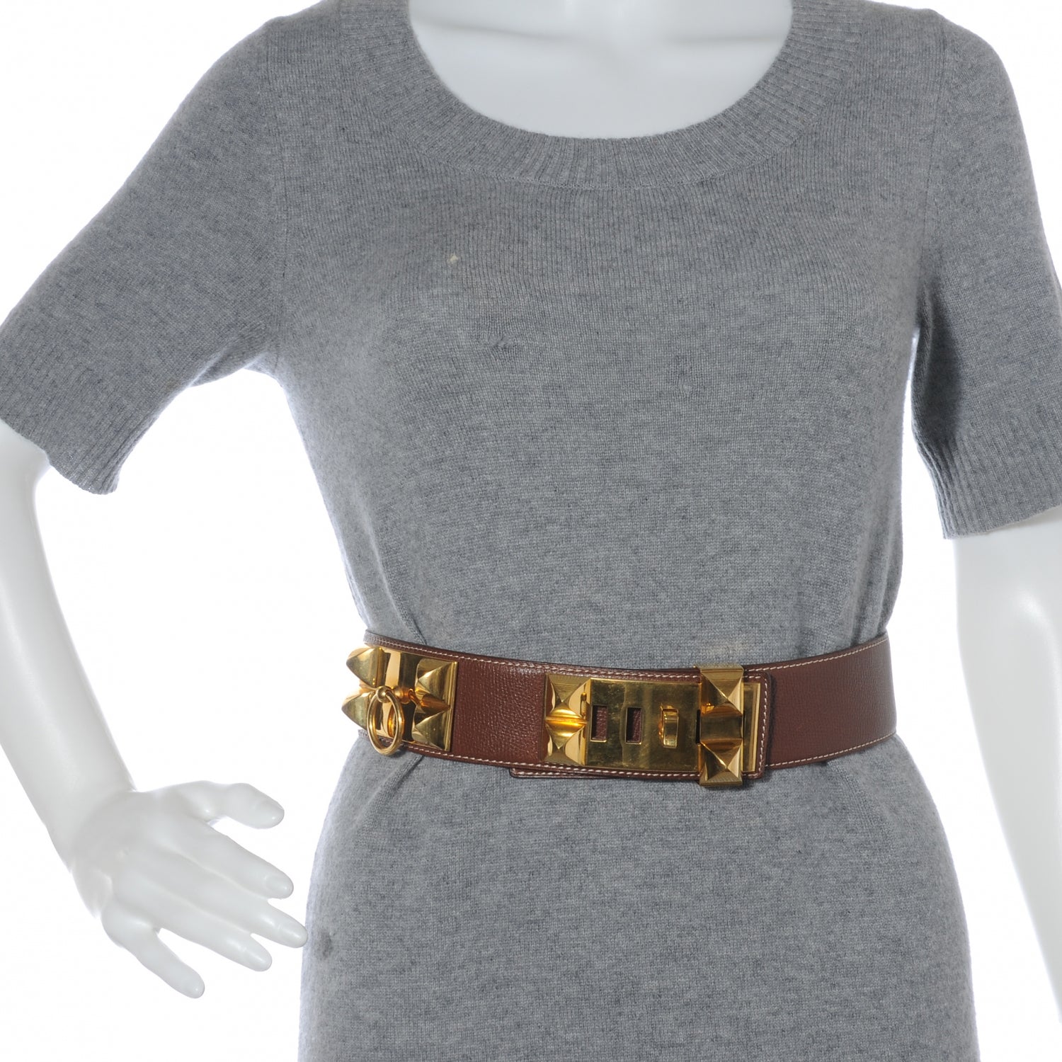 Hermes Courchevel Collier De Chien Belt Gold 65 2 of 7