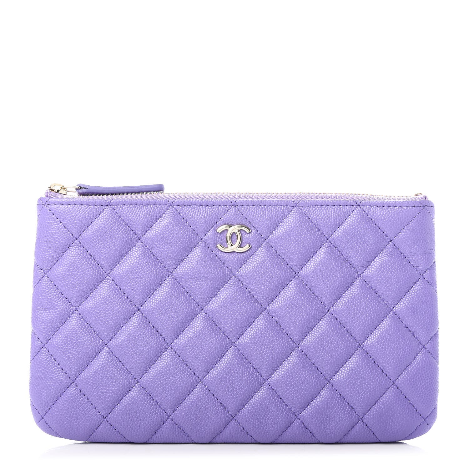 Chanel Caviar Quilted Small Zipped Pouch Purple 1 of 8