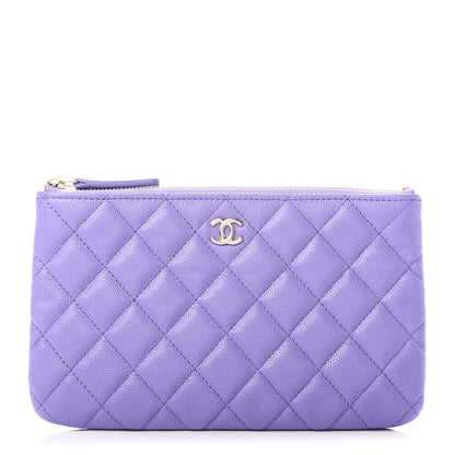 Chanel Caviar Quilted Small Zipped Pouch Purple 1 of 8
