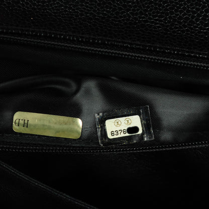 Chanel Caviar Quilted Jumbo Kelly Flap Black 9 of 9