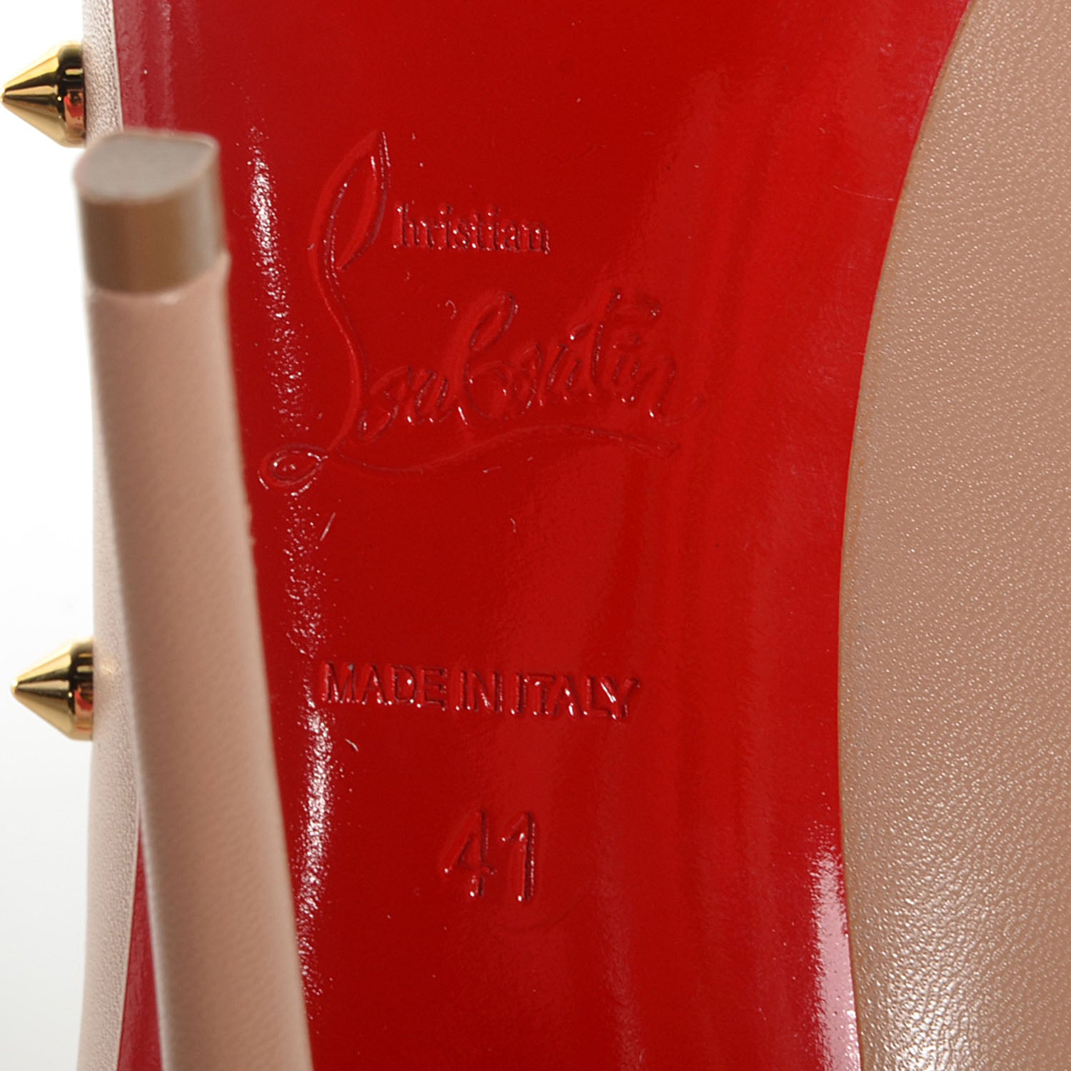Christian Louboutin Kid Degraspike 120 Pumps 41 Nude 6 of 7