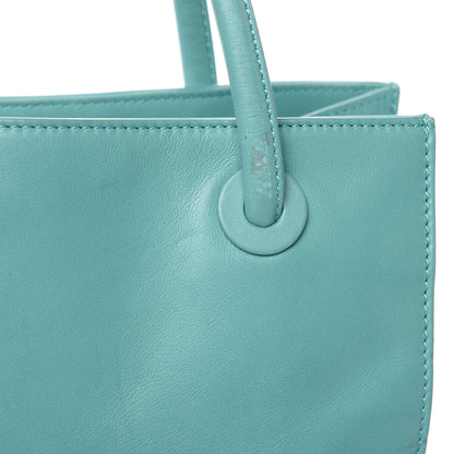 Chanel Lambskin CC Stitched Tote Turquoise 14 of 21
