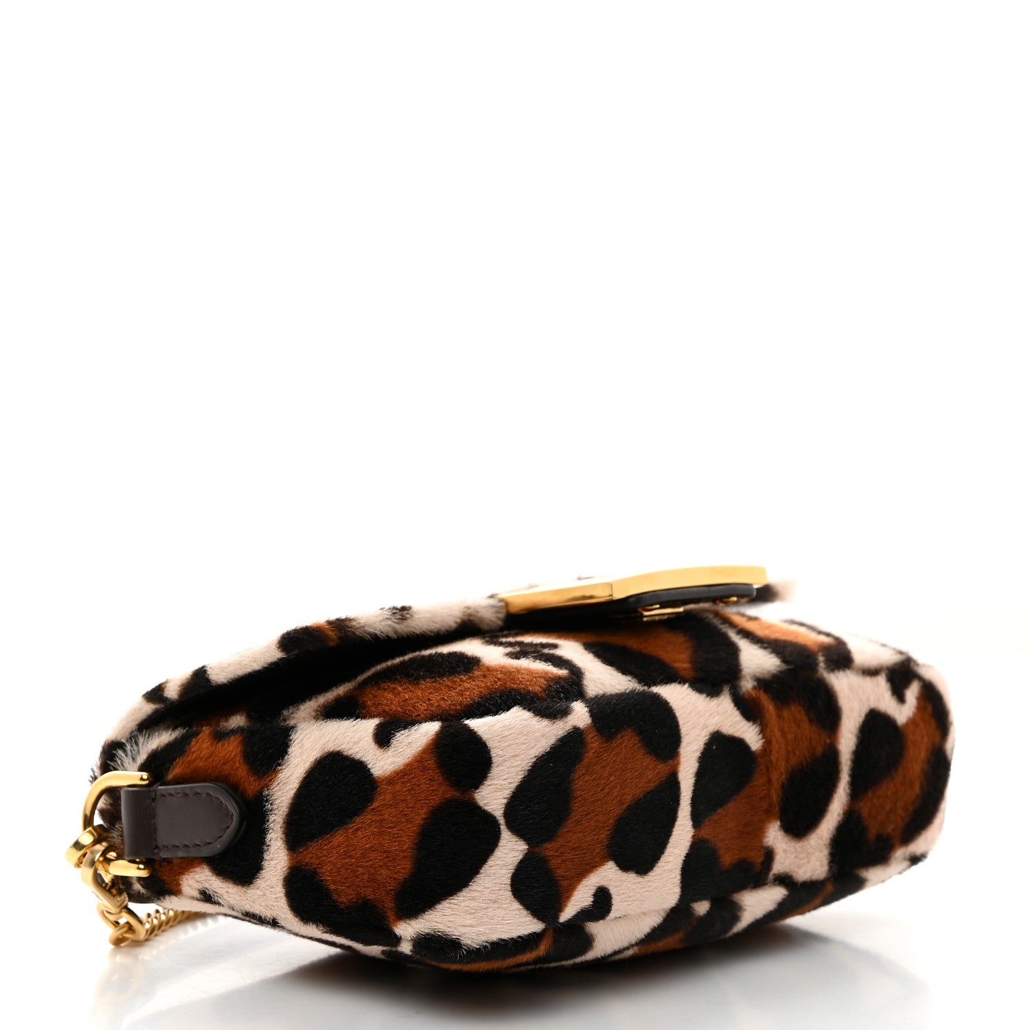 Fendi Calf Hair Leopard Print Mini Baguette Pink Brown 4 of 10