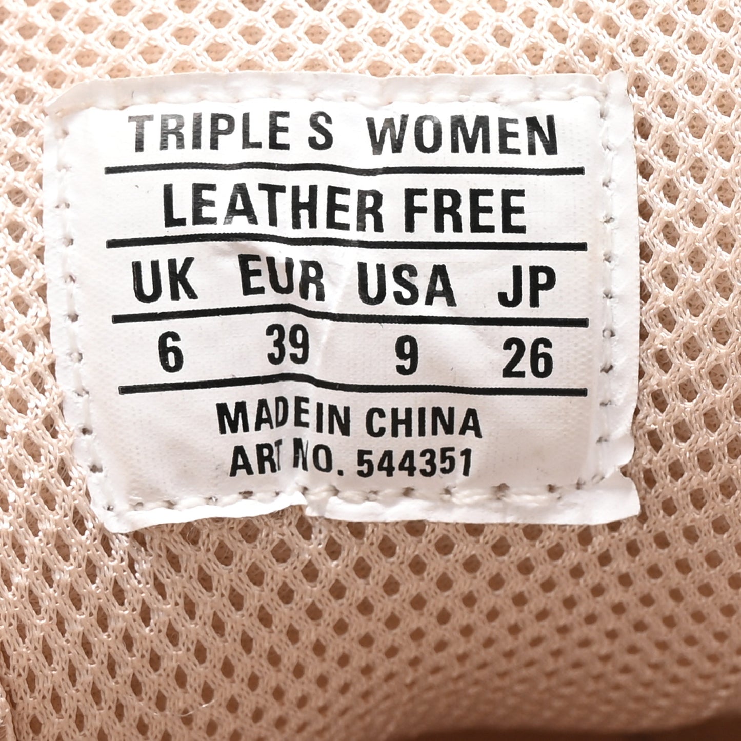 Fabric Mesh Clear Sole Womens Triple S Sneakers 39 Nude