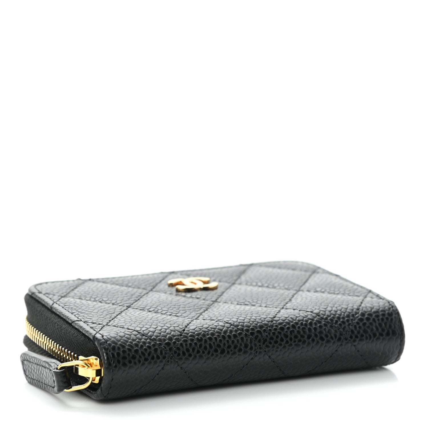 Chanel Caviar Quilted Zip Coin Purse Black 4 of 10