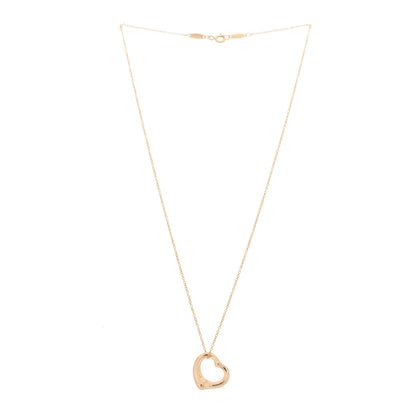 Tiffany 18K Rose Gold 16mm Elsa Peretti Open Heart Pendant Necklace 3 of 6