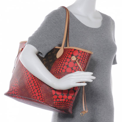 Louis Vuitton Monogram Kusama Waves Neverfull MM Red 2 of 7