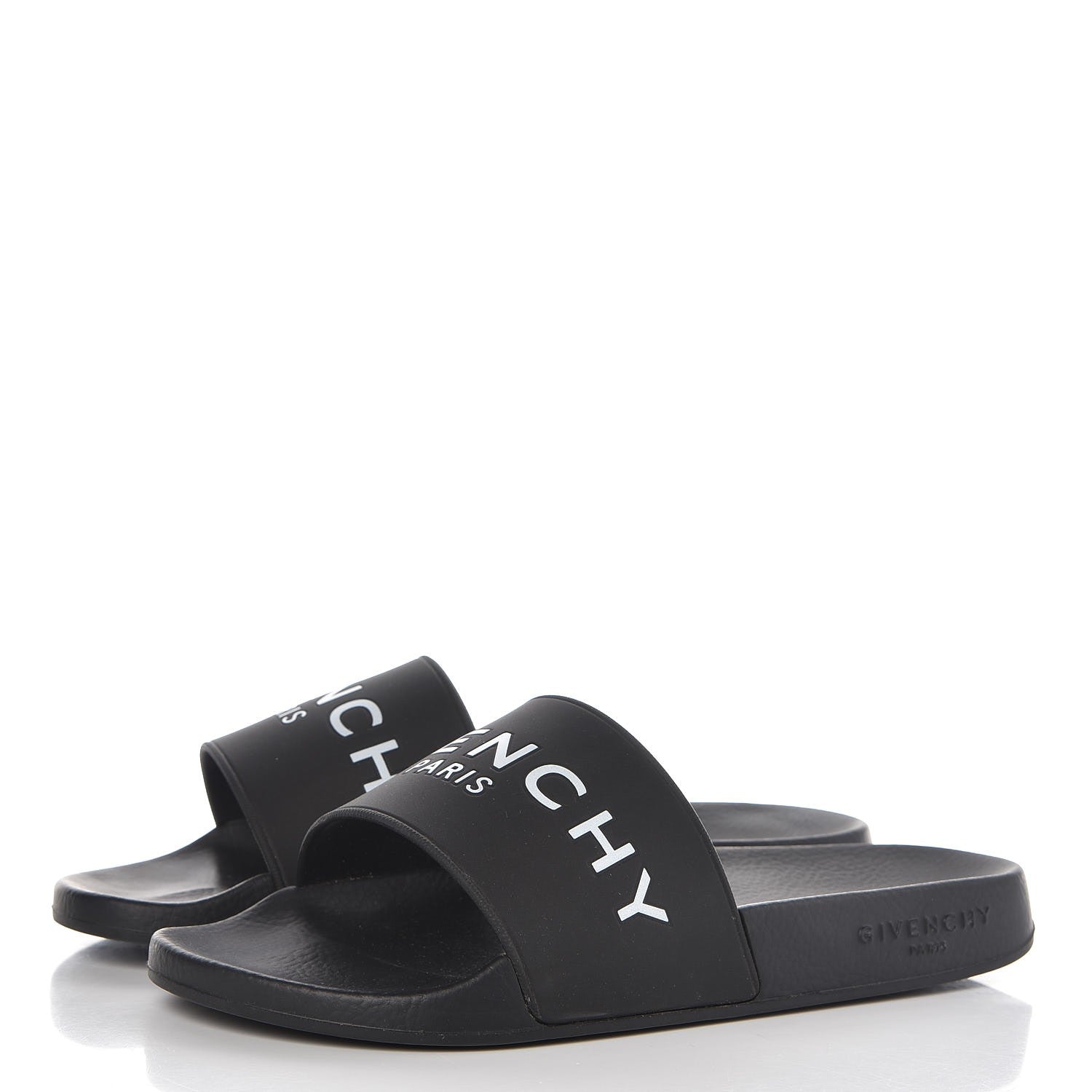 Givenchy Rubber Logo Pool Slide Sandals 38 Black 3 of 9