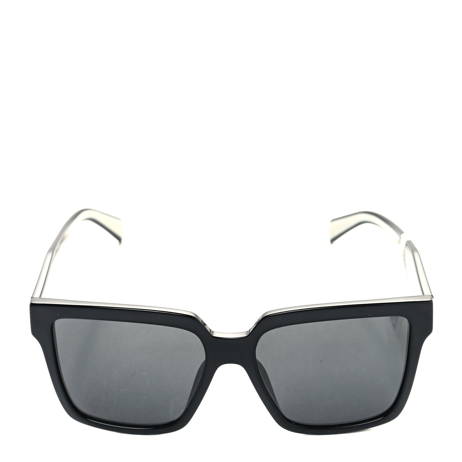 Prada Acetate Square Sunglasses SPR 24Z Black White 2 of 6