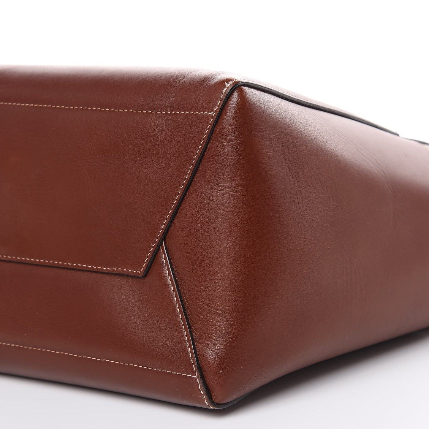 Natural Calfskin Sangle Bucket Bag Dark Brown