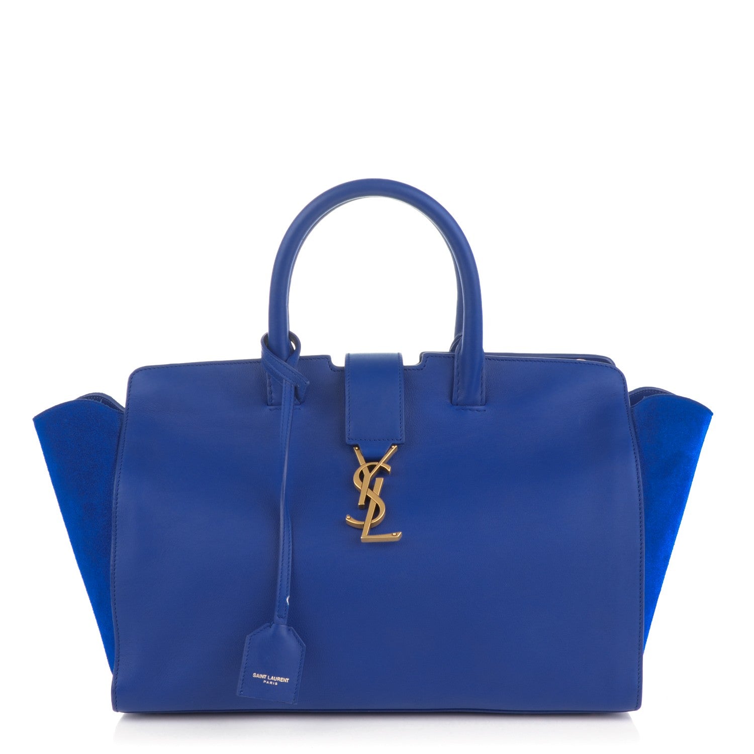 Saint Laurent Calfskin Suede Small Monogram Downtown Cabas Ultramarine 1 of 10