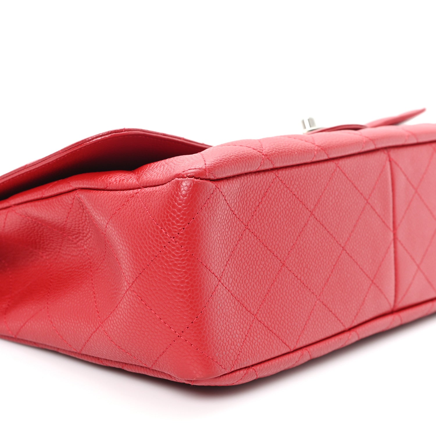 Chanel Caviar Quilted Jumbo Single Flap Red 9 of 11