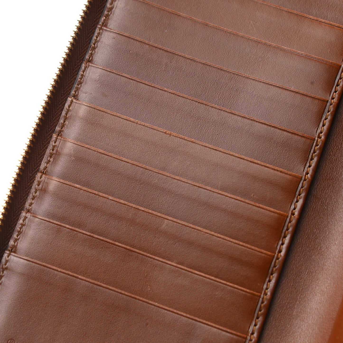 GG Supreme Monogram Cuoio Toscano Zip Around Organizer Wallet Beige Ebony Cuir