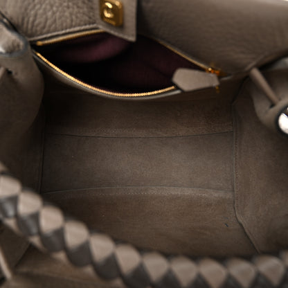 Mulberry Heavy Grain Small Iris Tote Powder Grey Dark Clay 5 of 11
