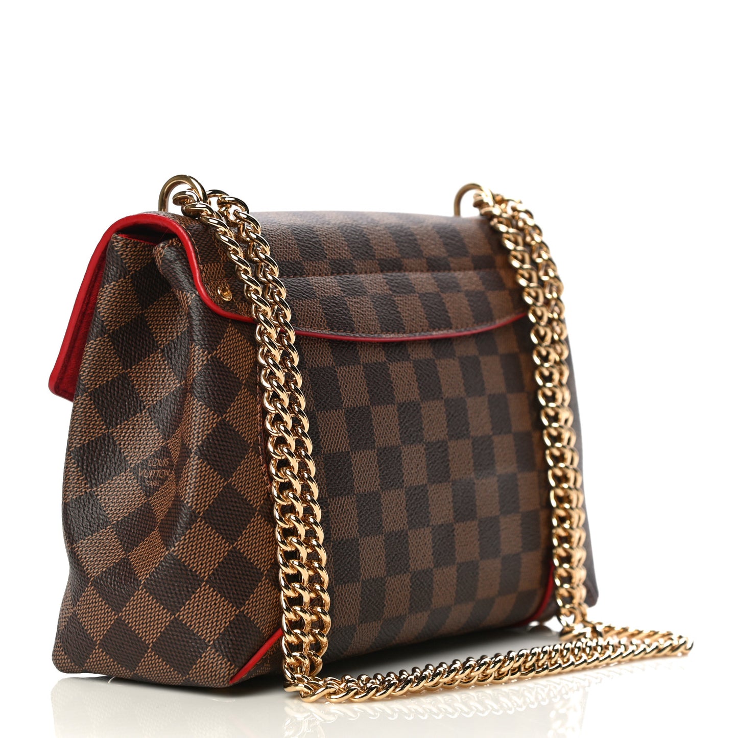 Damier Ebene Caissa Clutch Cherry