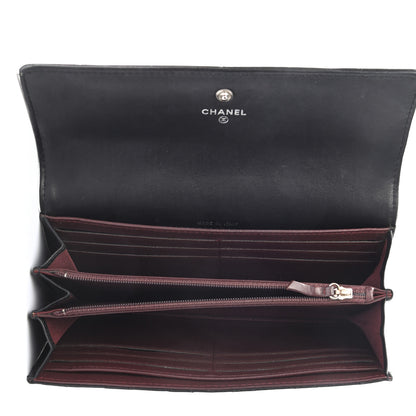 Chanel Lambskin Quilted Large Gusset Flap Wallet Black 5 of 11