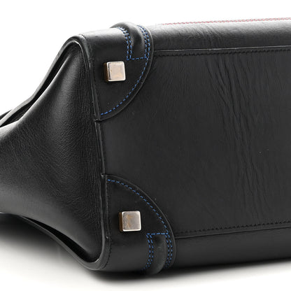 Celine Smooth Calfskin Multicolor Double Stitching Micro Luggage Black 7 of 8