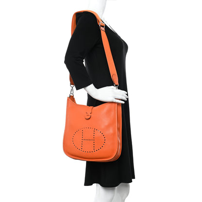 Hermes Taurillon Clemence Evelyne III PM Orange 2 of 14