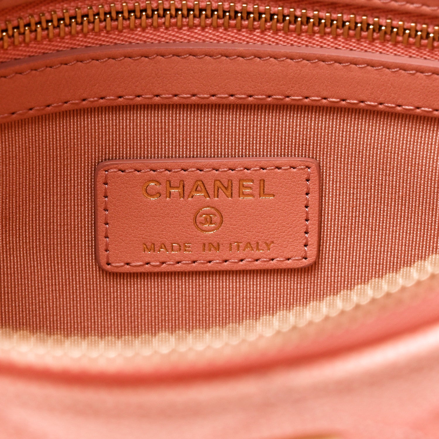 Chanel Caviar Quilted Ombre Medium Cosmetic Case Coral 6 of 8