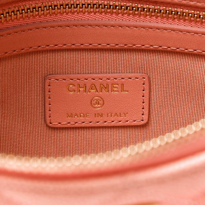 Chanel Caviar Quilted Ombre Medium Cosmetic Case Coral 6 of 8