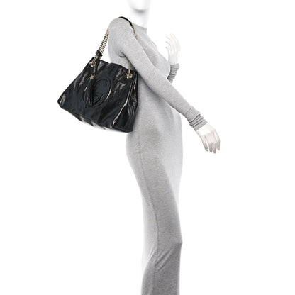 Gucci Patent Medium Soho Chain Shoulder Bag Black 2 of 11