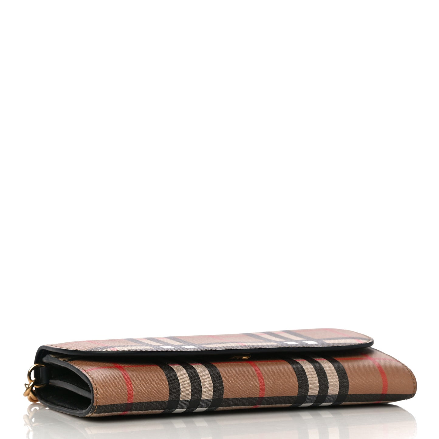 Vintage Check Henley Wallet On Chain Black