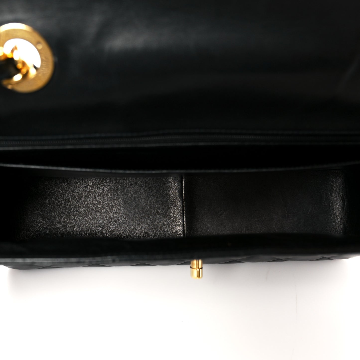 Lambskin Quilted XL Jumbo Single Flap Black