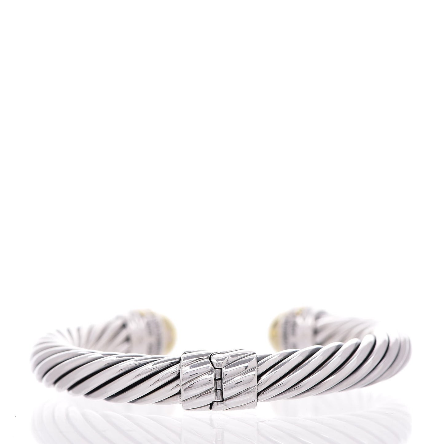 Sterling Silver 14K Yellow Gold 10mm Cable Classics Bracelet