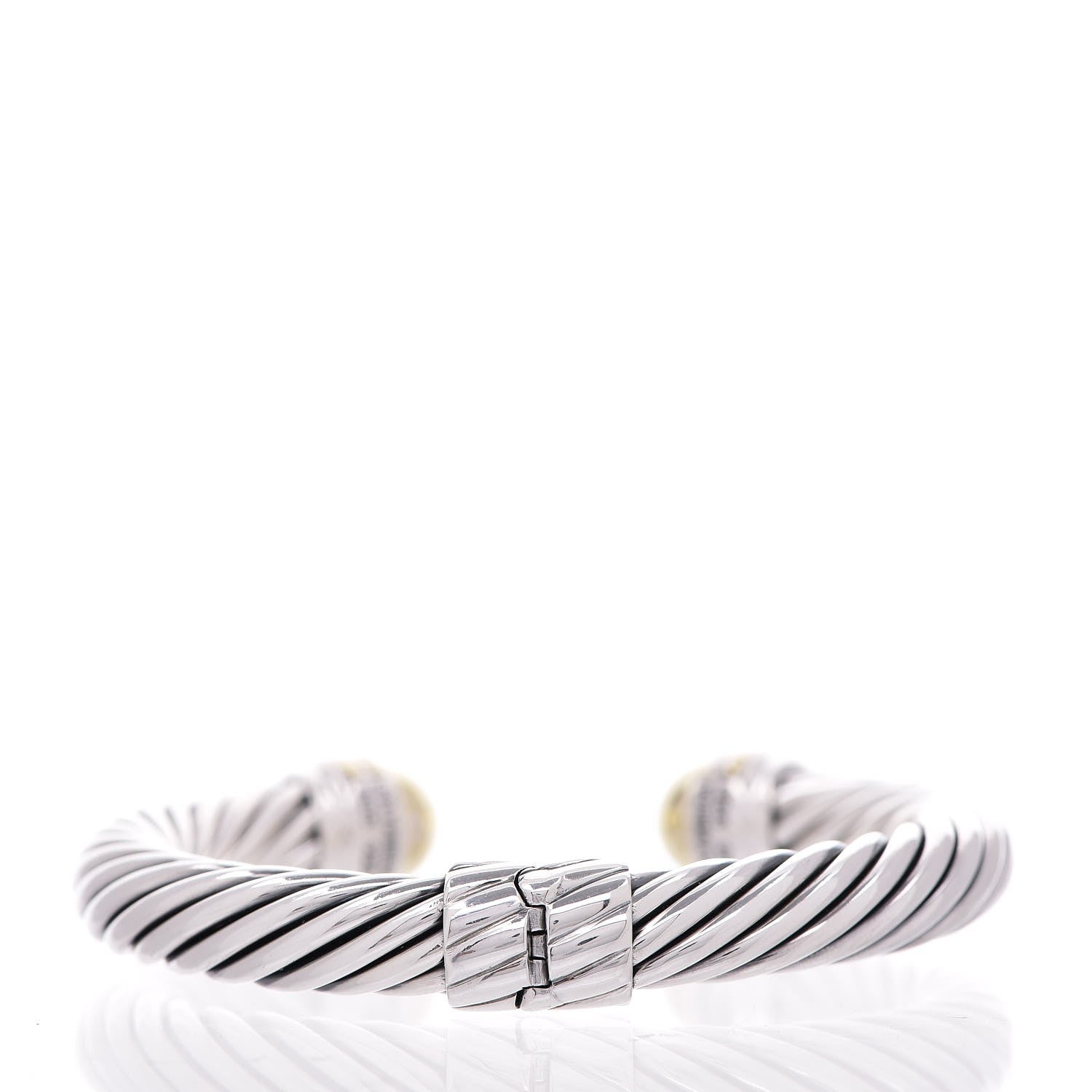 David Yurman Sterling Silver 14K Yellow Gold 10mm Cable Classics Bracelet 3 of 5