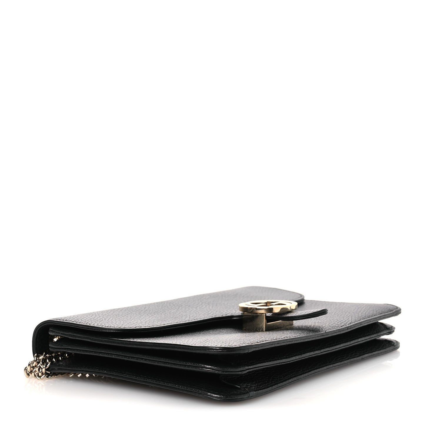 Dollar Calfskin Interlocking G Shoulder Bag Black