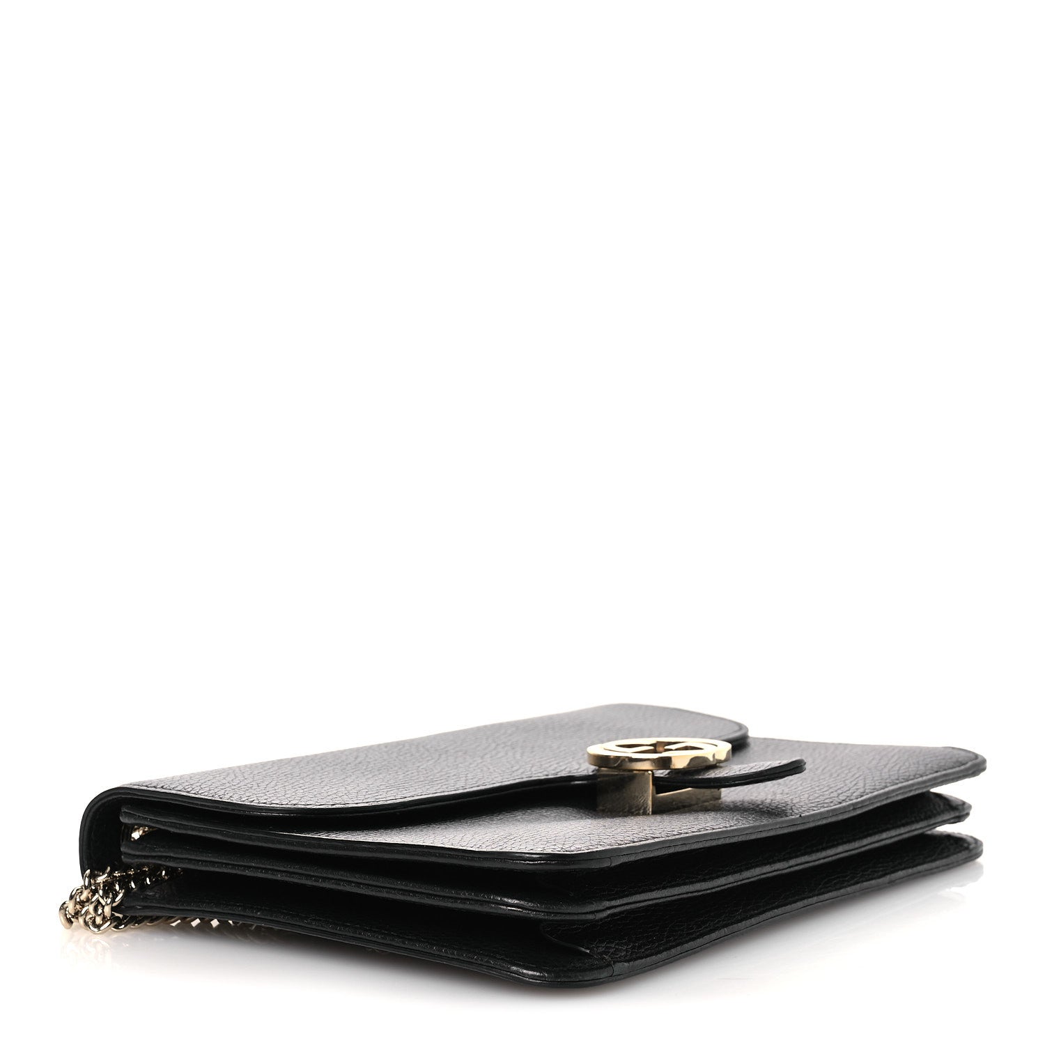 Gucci Dollar Calfskin Interlocking G Shoulder Bag Black 4 of 13