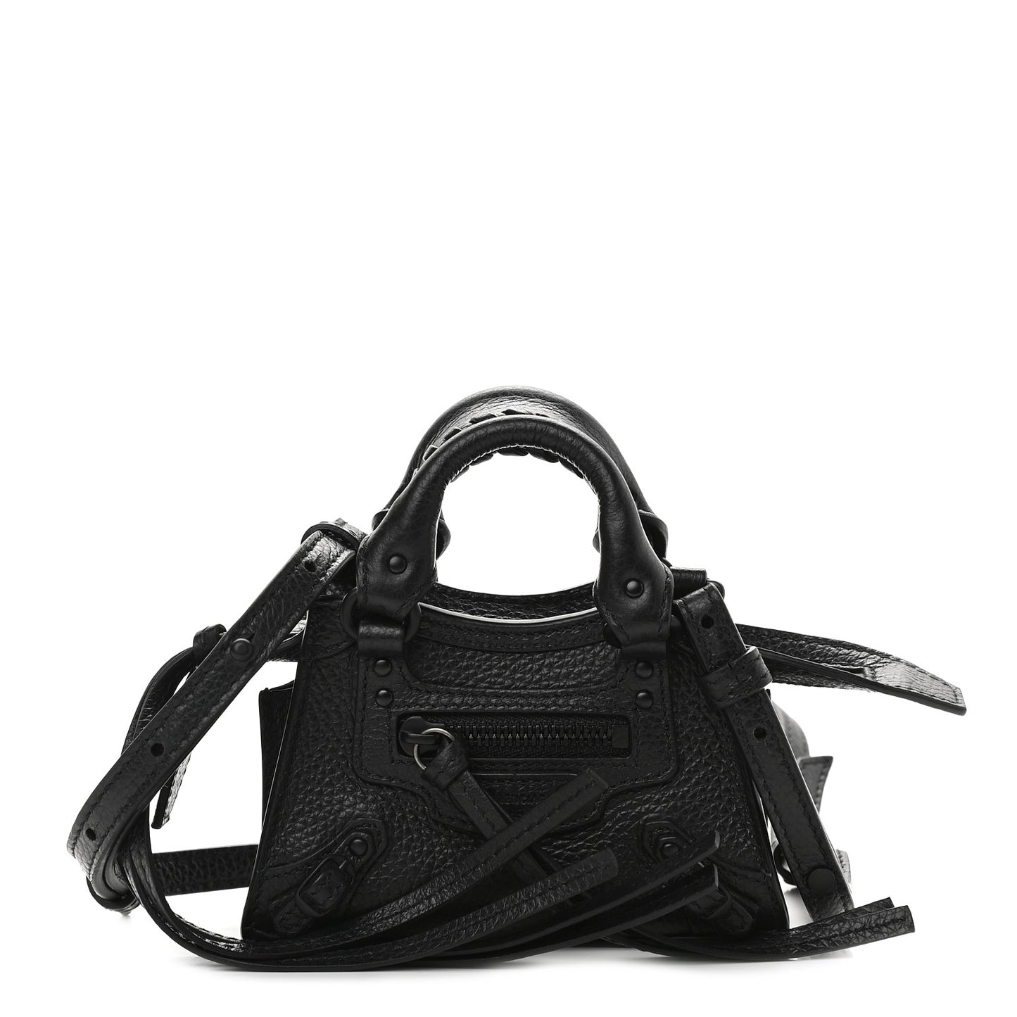 Grained Calfskin Neo Classic Black Hardware Super Nano City Crossbody Black