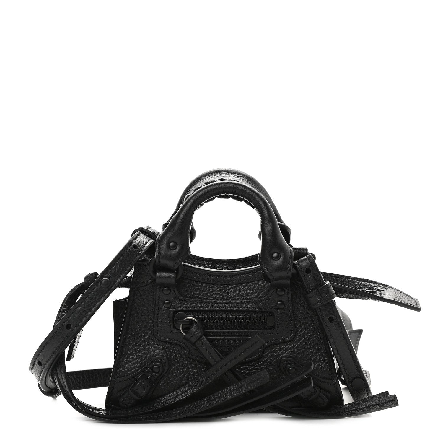 Balenciaga Grained Calfskin Neo Classic Black Hardware Super Nano City Crossbody Black 1 of 7