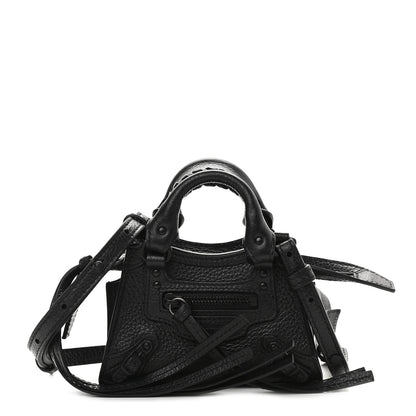 Balenciaga Grained Calfskin Neo Classic Black Hardware Super Nano City Crossbody Black 1 of 7