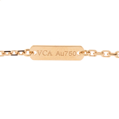 Van Cleef & Arpels 18K Rose Gold Diamond Silver Obsidian Vintage Alhambra Pendant Necklace 5 of 6