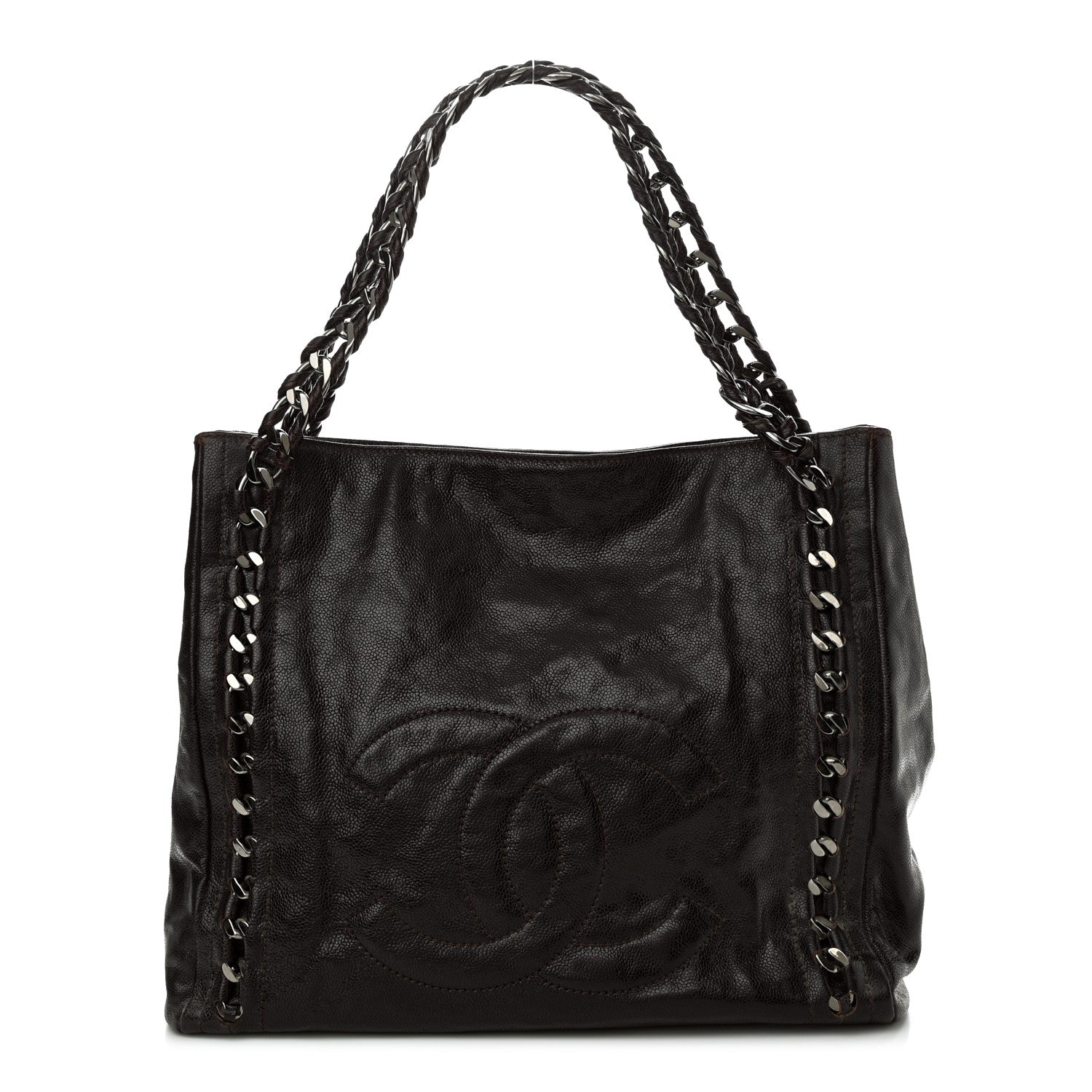 Chanel Glazed Caviar Modern Chain Tote Brown 1 of 13