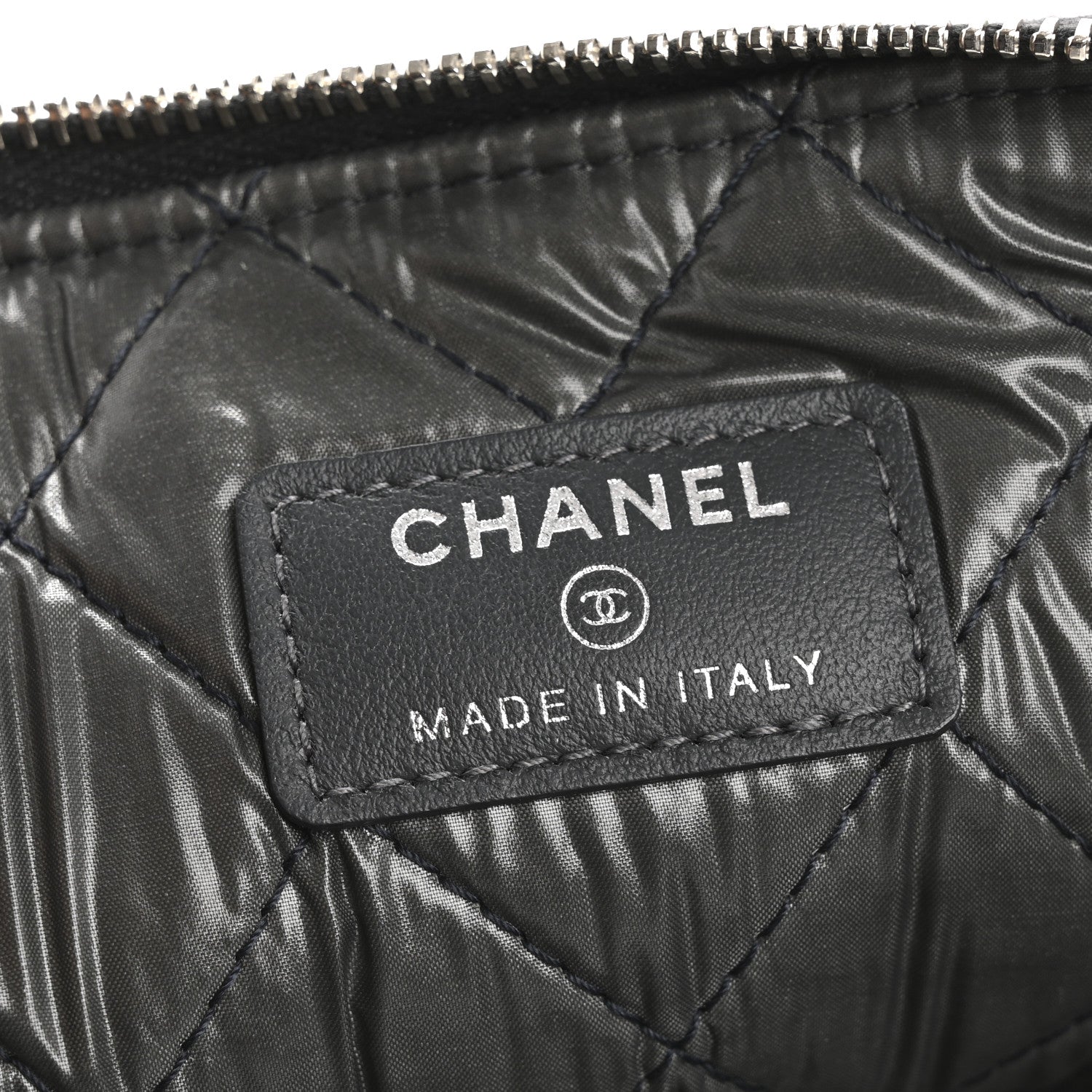 Chanel Canvas Sequins Medium Deauville Cosmetic Pouch Grey 6 of 9