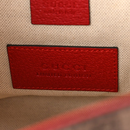Gucci Soft GG Supreme Monogram Web Bosco Patch Small Crossbody Tote Beige Malva Hibiscus Red 7 of 9