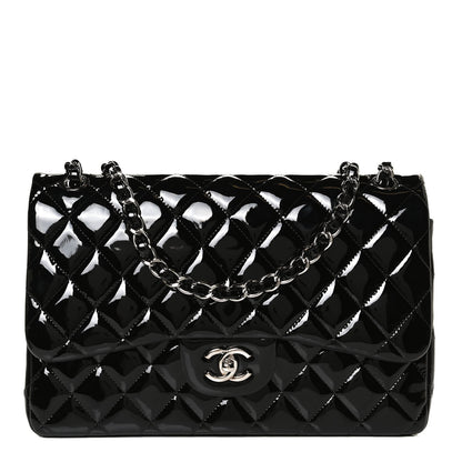 Chanel Patent Quilted Jumbo Double Flap Black 1 of 10