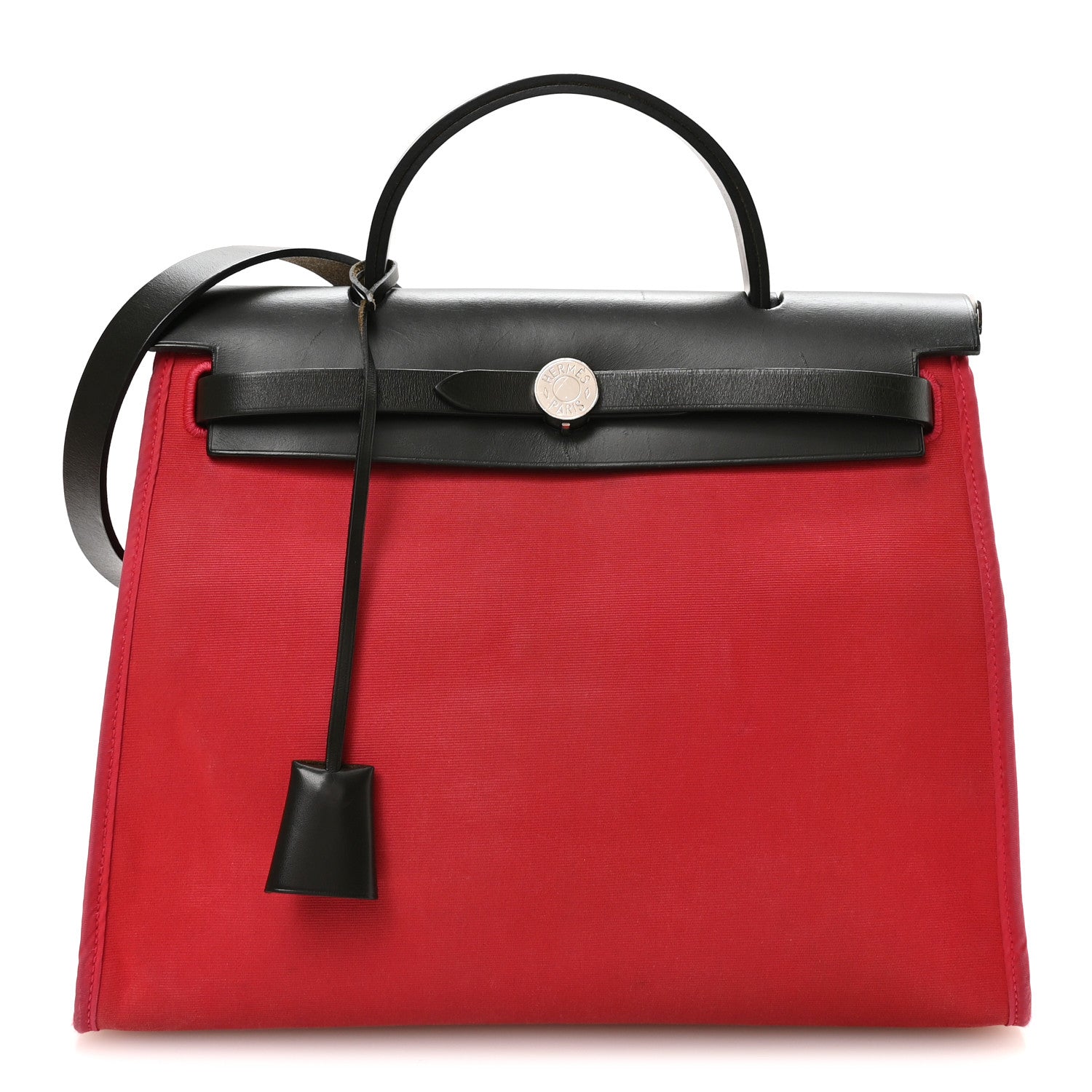 Hermes Toile Officer Vache Hunter Herbag Zip 31 PM Rose Extreme Kaki 1 of 11
