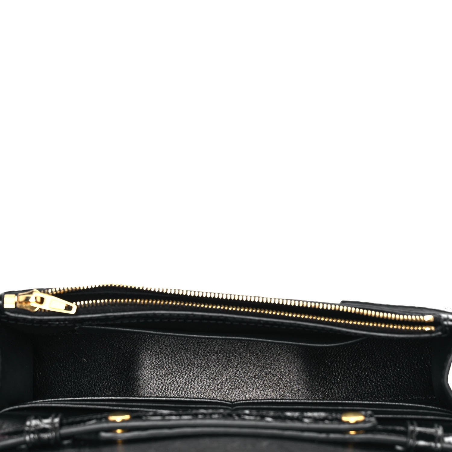 Balenciaga Shiny Calfskin Crocodile Embossed Hourglass Chain Bag Black 5 of 9