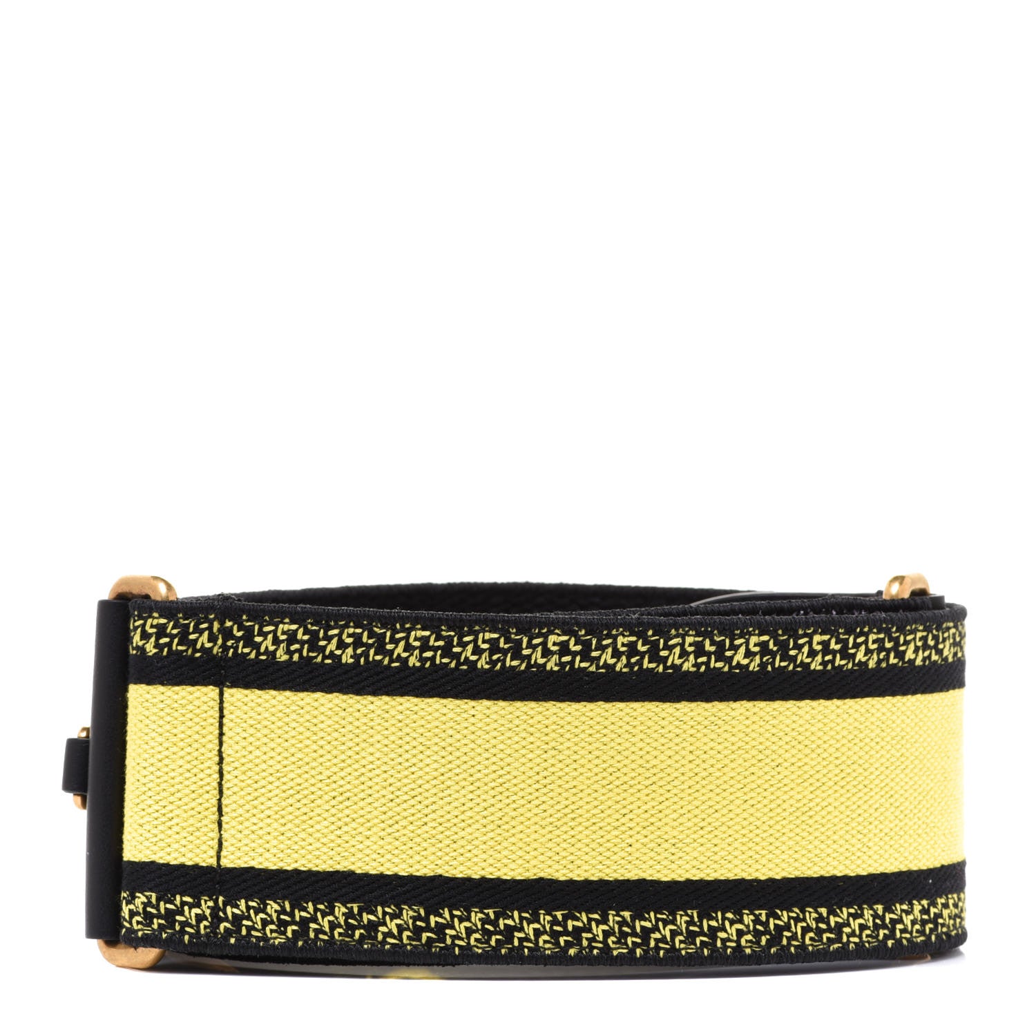 Christian Dior Canvas Embroidered Shoulder Strap Yellow 2 of 4