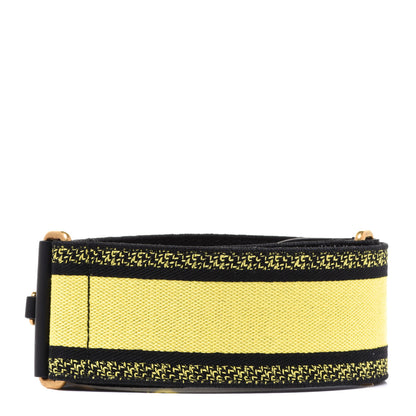 Christian Dior Canvas Embroidered Shoulder Strap Yellow 2 of 4