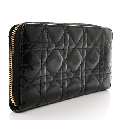Christian Dior Patent Cannage Lady Dior Continental Wallet Black 3 of 8