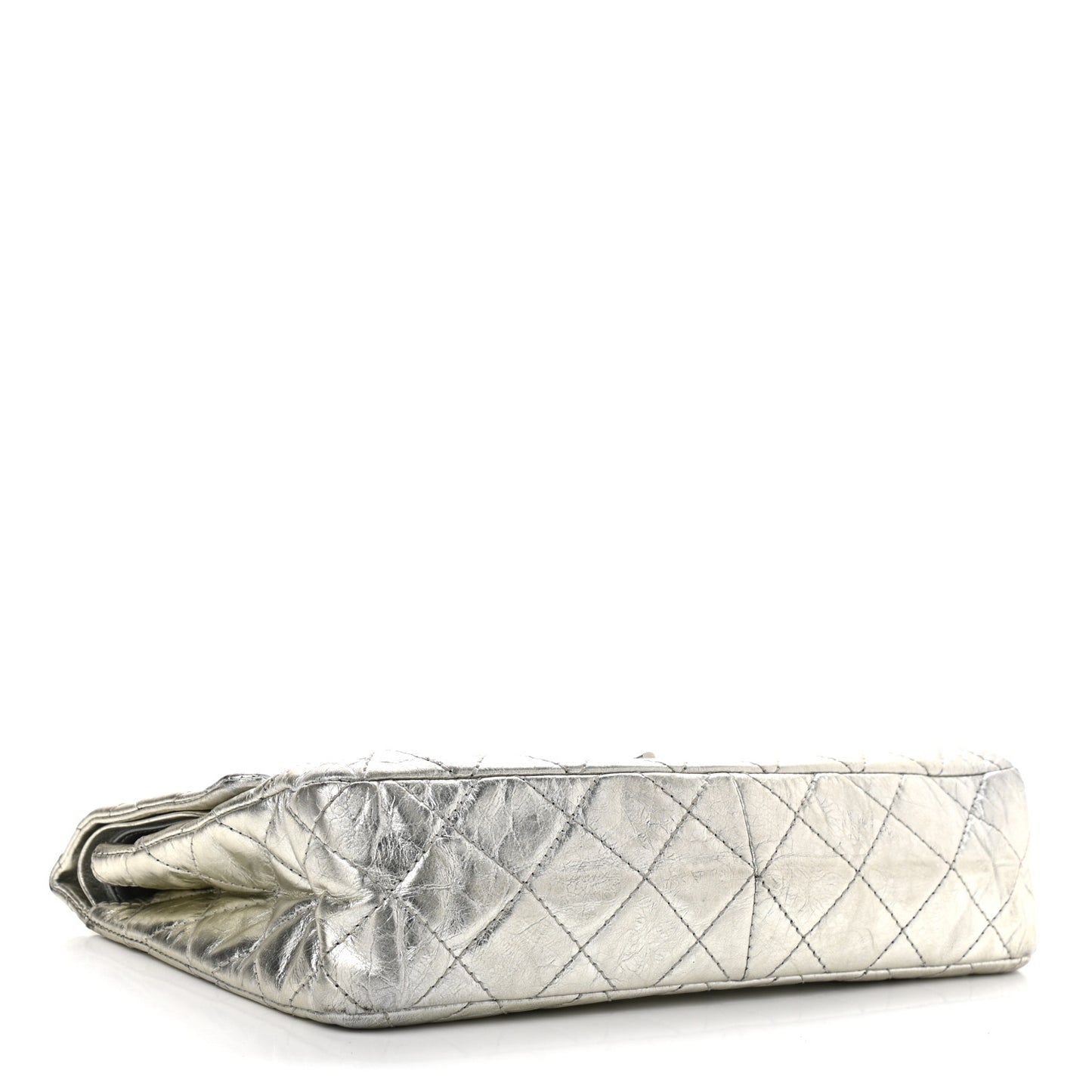 Metallic Aged Calfskin Quilted 2.55 Reissue 227 Flap Silver