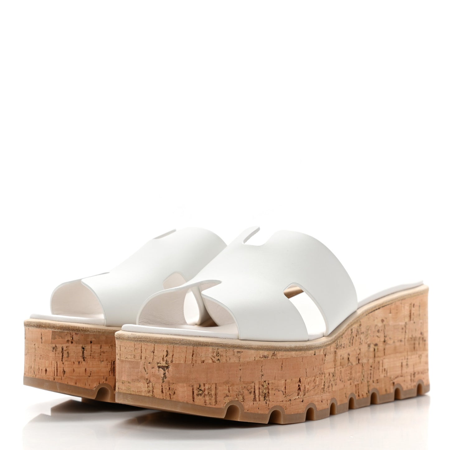 Calfskin Cork Eze 30 Sandals 38 White