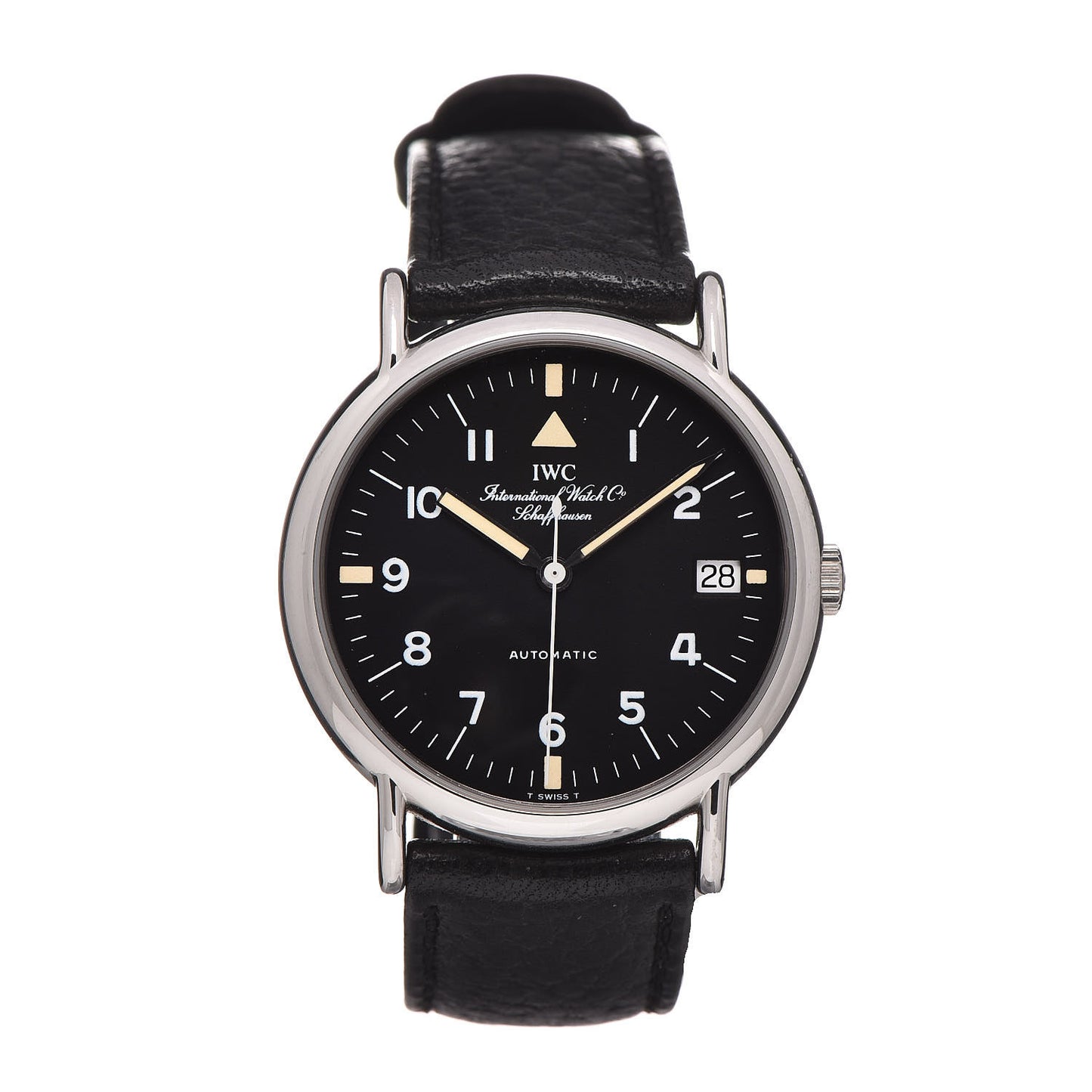 Stainless Steel Calfskin 34mm Portofino Automatic Watch Black IW351326
