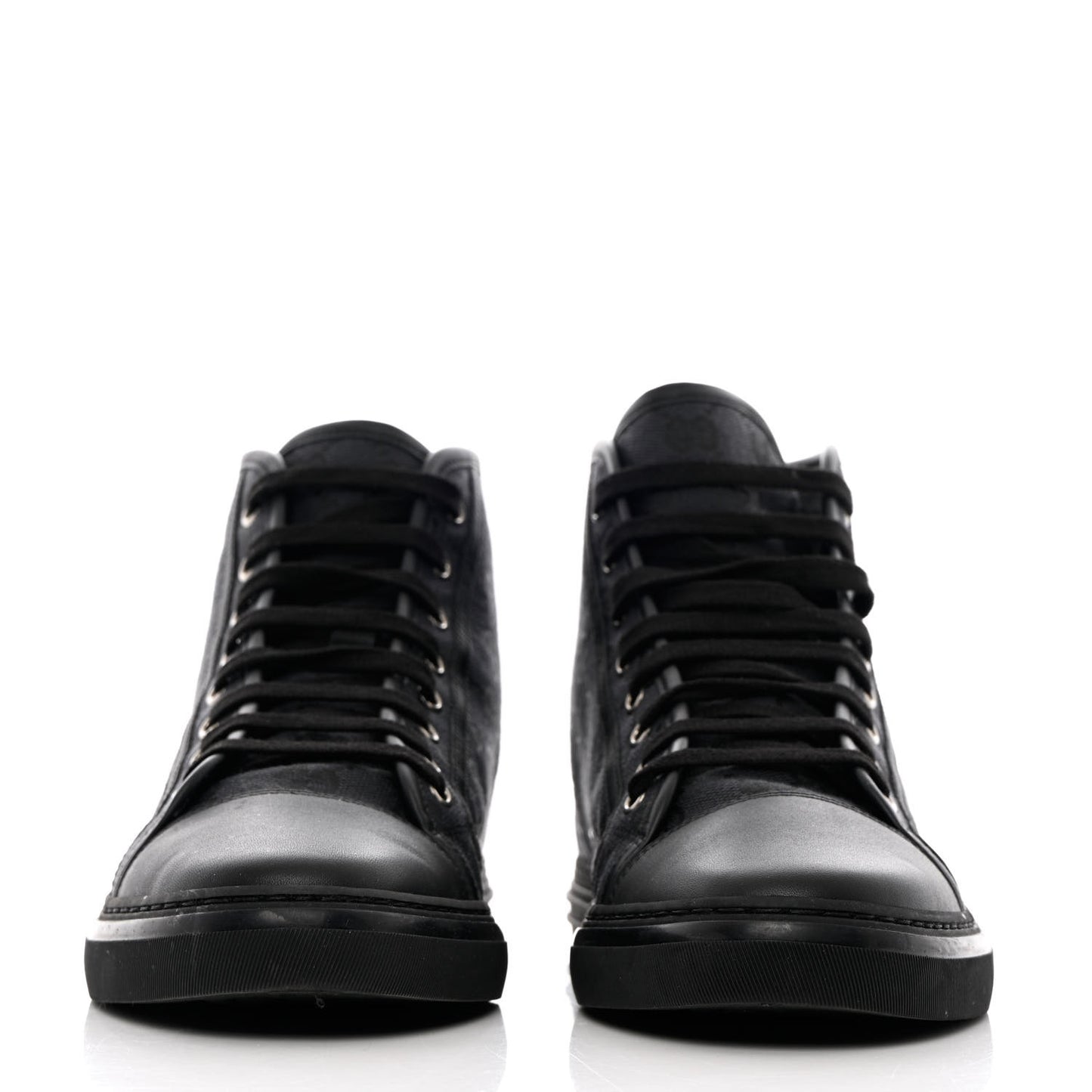 Monogram Mens High Top Sneakers 8 Black