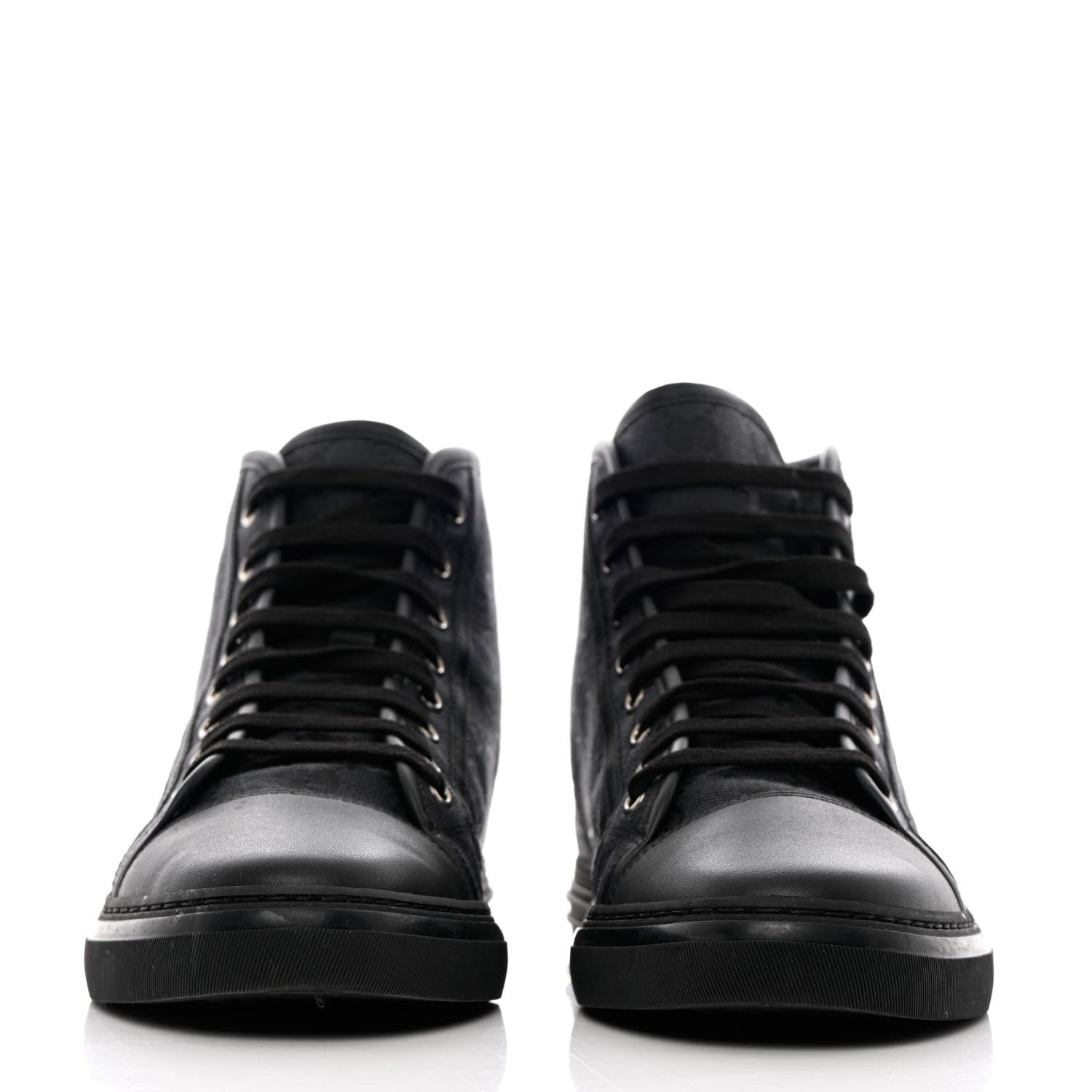 Gucci Monogram Mens High Top Sneakers 8 Black 2 of 12
